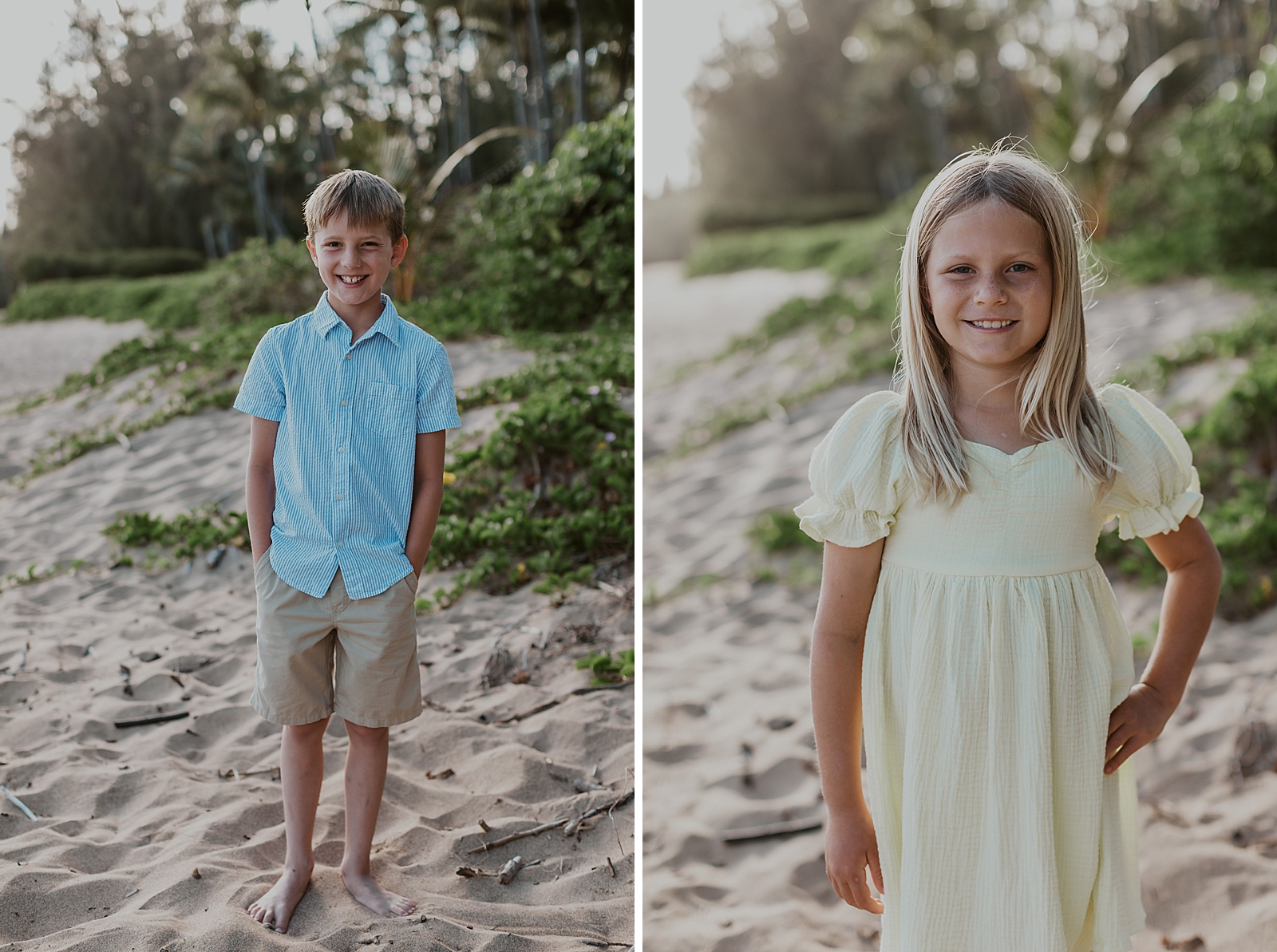 Individual Children portraits on the sand